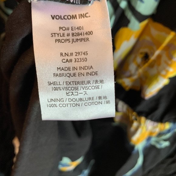 Volcom Black Floral Jumpsuit - Picture 5 of 5
